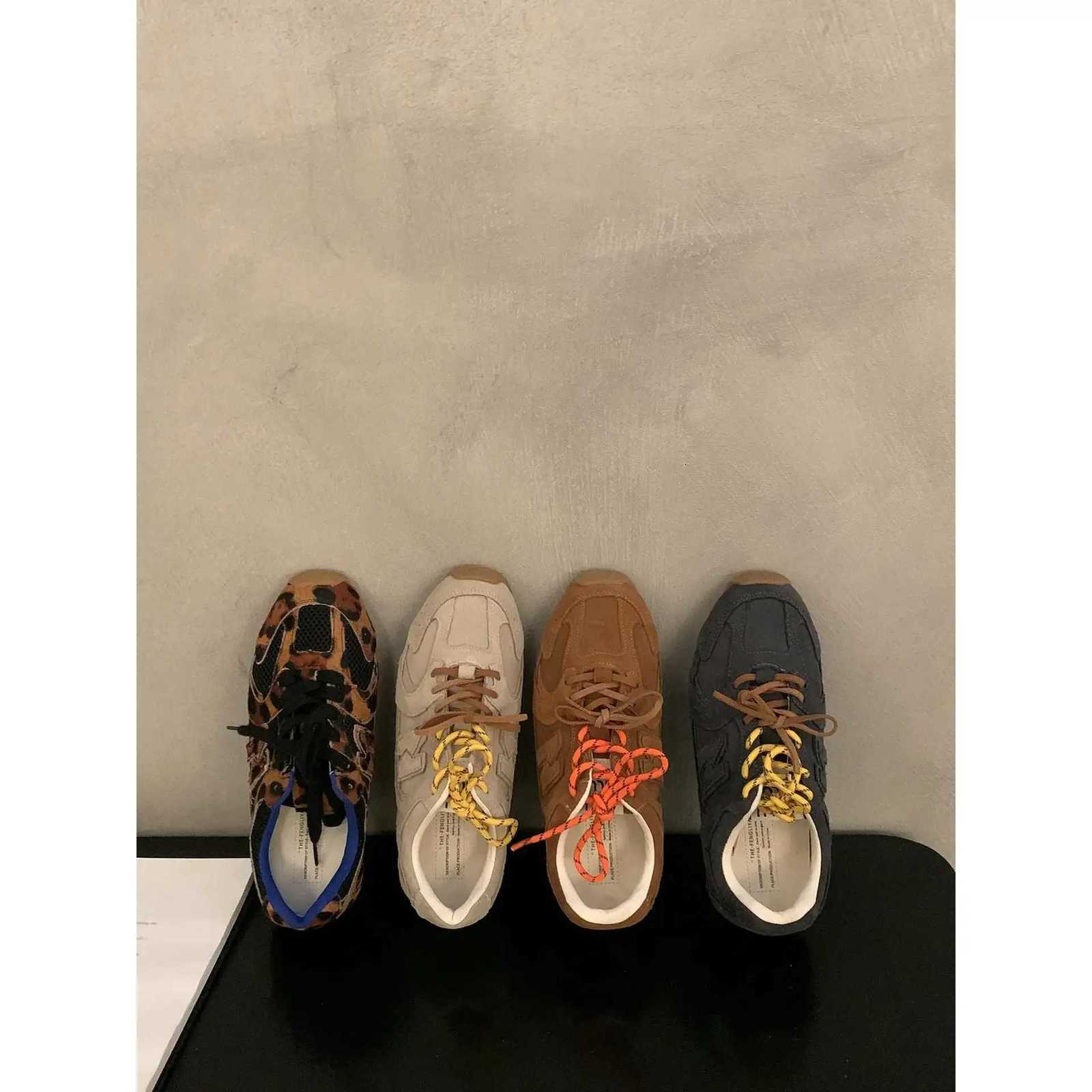 Leather Dequn Shoes Wens Spring Hot S Of The Season New Flat Bott Versatile Color Block Casual Sports Agan Dad Sho Y251105