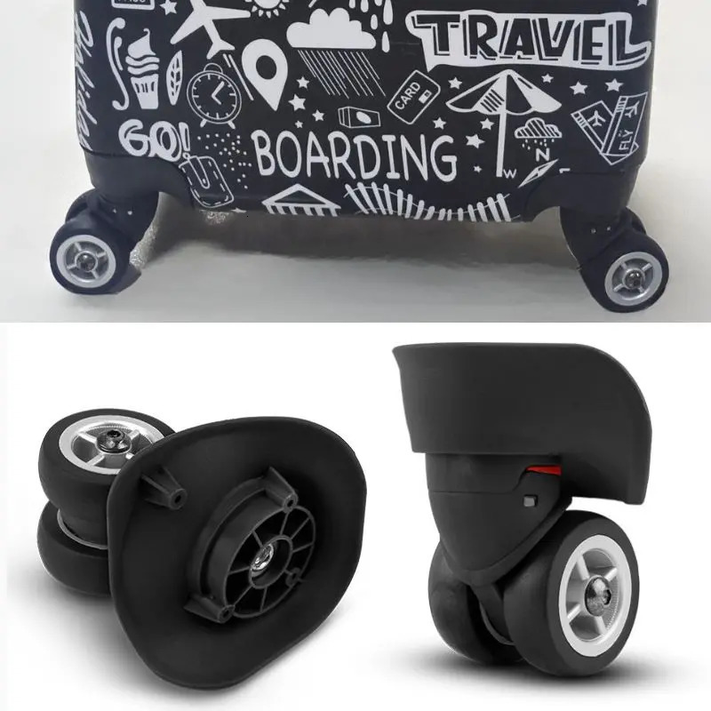 1 Pair Dual Roller Wheels Suitcase Luggage Replacement Casters Swivel Mute For Travelling Bag Travel Suitcase A08 Silent Wheels 251031
