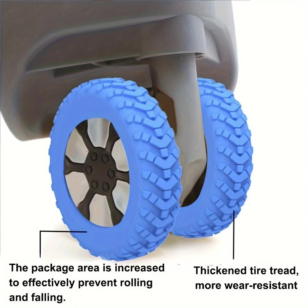 8 pcs upgraded and thickened luggage wheel protection set wheel repair set trailer luggage wheel mute set 251031