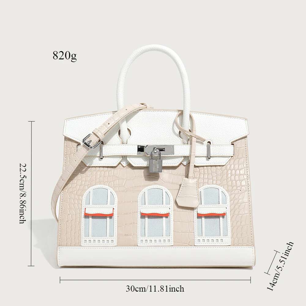 2024 PU Leather Handbag Women French Spacious Tote Crossbody Shoulder Bag Large Capacity Designer Lock Fashion Day To Night Chic