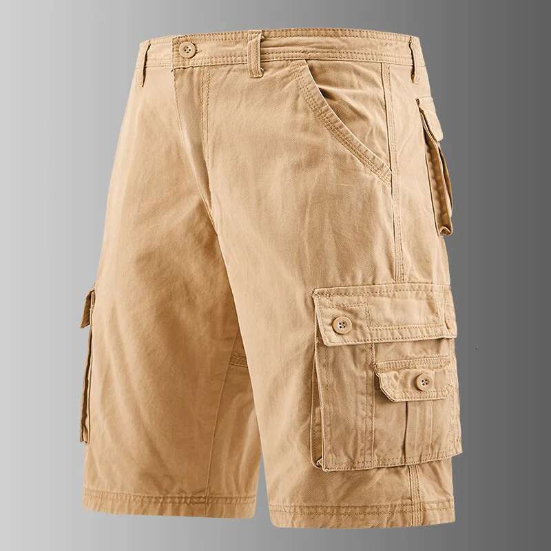 Men's Shorts Men's Summer Japanese Casual Versatile With Multiple Pockets, Washed Loose And Comfortable Workwear Shorts