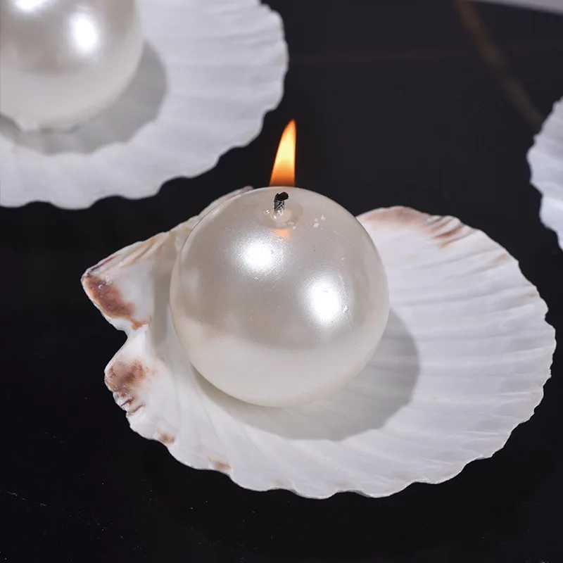1Pcs Pearl Scented Candles Romantic Dinner Home Decor No Smoking Aromatherapy with Shells Atmosphere High Luxury C251105