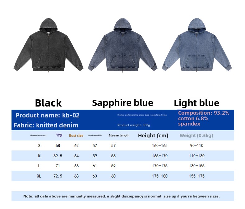 BLNCG Men's Washed Retro Zip - Up Hoodie, Distressed Vintage Style, Customizable Oversize Fit, Ideal for Streetwear Enthusiasts-KB-02