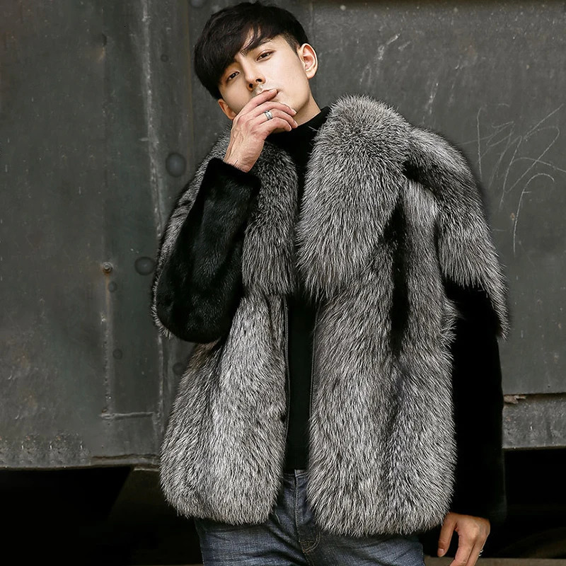 PFHQ Autumn Mens Faux Fur Coat Fashion Thickened Warm Zipper Simple Creativity Personality Comfortable Windbreaker 21Z1696 251023