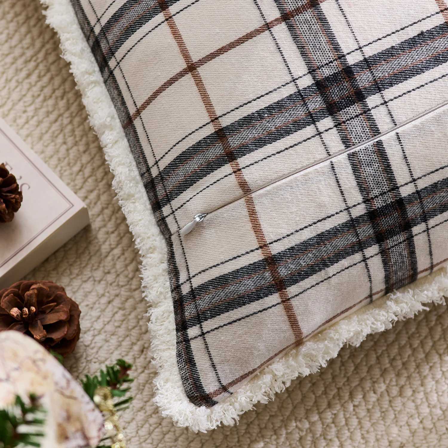 Christmas Decor RedGreen Plaids Pillow Covers Check Throw Pillowcover Tartan Cuhion Case for Couch Sofa Home Xmas Decoration Y251105