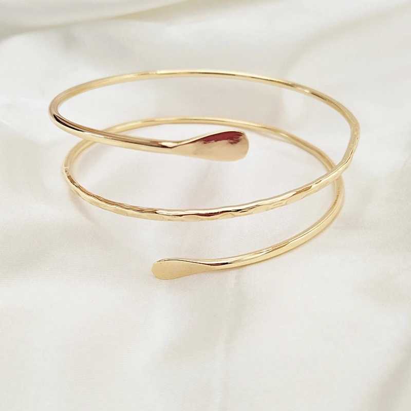 Alloy Spiral Armband Swirl Upper Arm Cuff Armlet Bangle Bracelet Egyptian Costume Accory for Wen Gold Silver ColorC250403