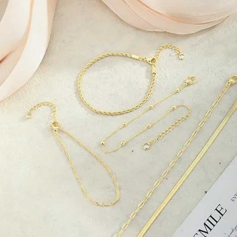 Elegant Adjustable 14K Gold Plated Stacked Bracelet for Women Jewelry Trendy Minimalist Dainty Bracelet for Everyday WearXJ251105