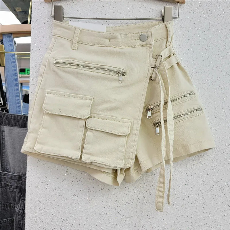 Customized Summer Womens Goods Mini Pencil High Waist Knitted Asymmetric Technology Pocket Retro Midi Elegant 250401