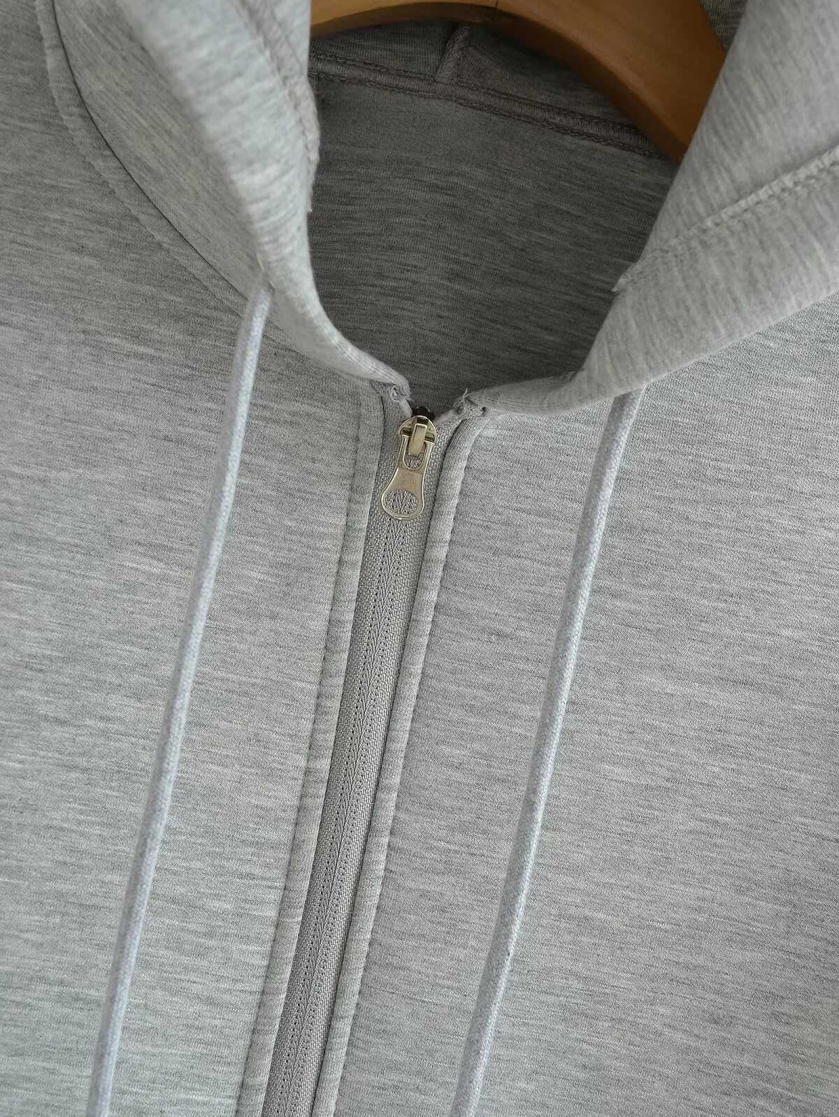 autumn and winter new womens lazy style simple loose shoulder long sleeve casual hooded sweater cardigan jacketT251105