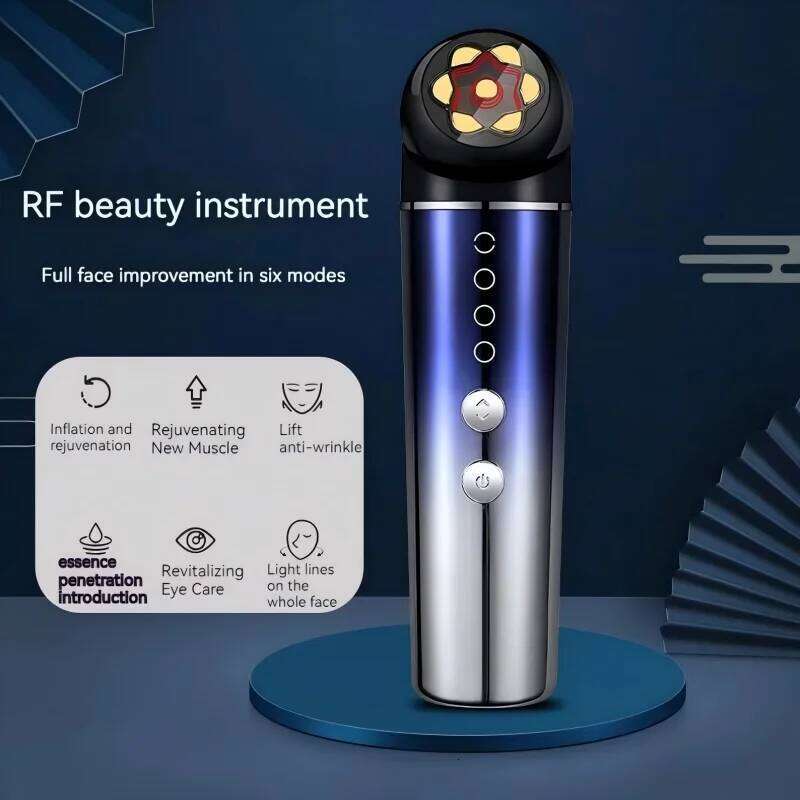 6 In 1 EMS Microcurrent Facial Massager Sonic Vibration Face Lifting Hine LED Photon Skin Tighten Beauty Device For Wrinkle