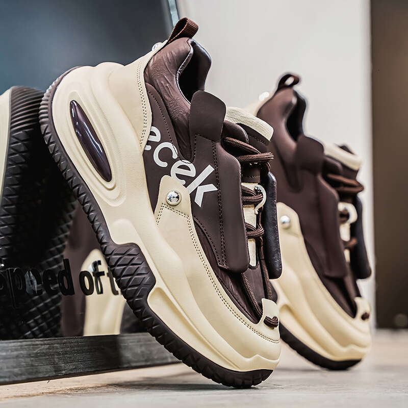 Autumn Winter Thick-Soled Height-Increasing Dad Student Trendy Versatile Casual Sneakers Live High-Top Hong Kong Style Men's Shoes