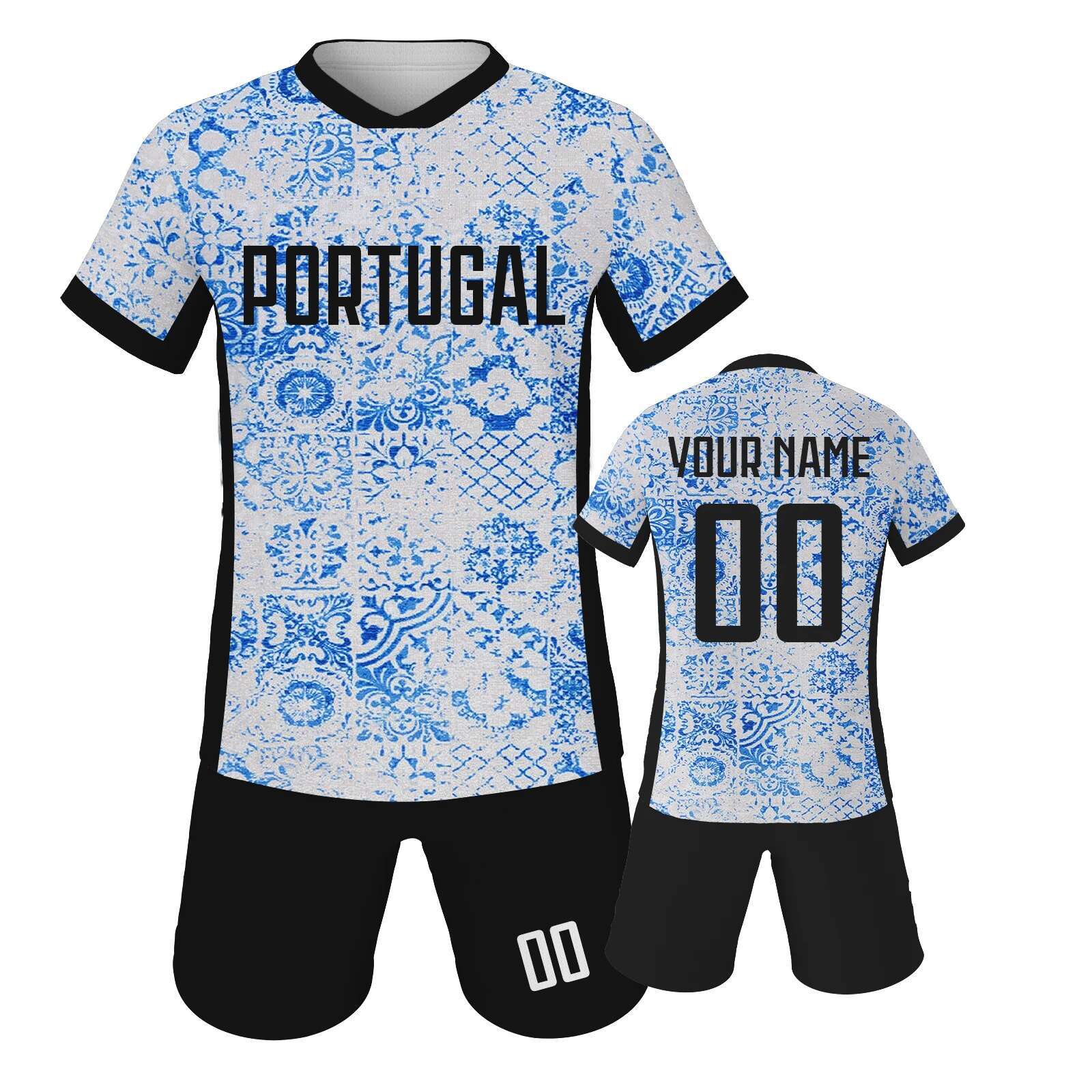 Custom Portugal Jersey Set for Kids Personalized Football Kit with Name Number Team Club Uniform Boys Girls Soccer Gifts