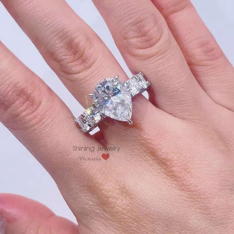 5cts Main Stone Luxury Vintage Engagement Ring Moissanite Ring White Gold