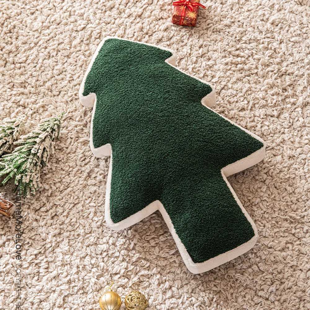American Red Green Christmas Tree Shaped Plush Pillow Home Living Room Sofa Christmas Atmosphere Decoration Pillow Cushion Y251105
