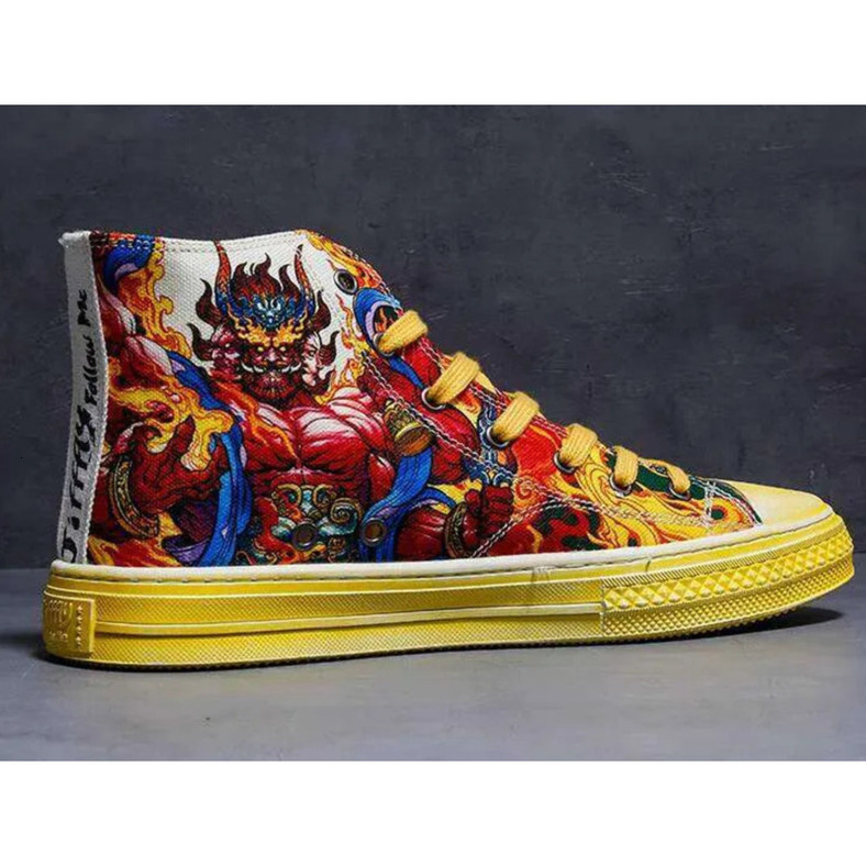 Jifffly Vulcan Men's Shoes Korean Hip Hop Street Style Chinese National Trend Niche Design Dance Trendy Comfortable Sneakers