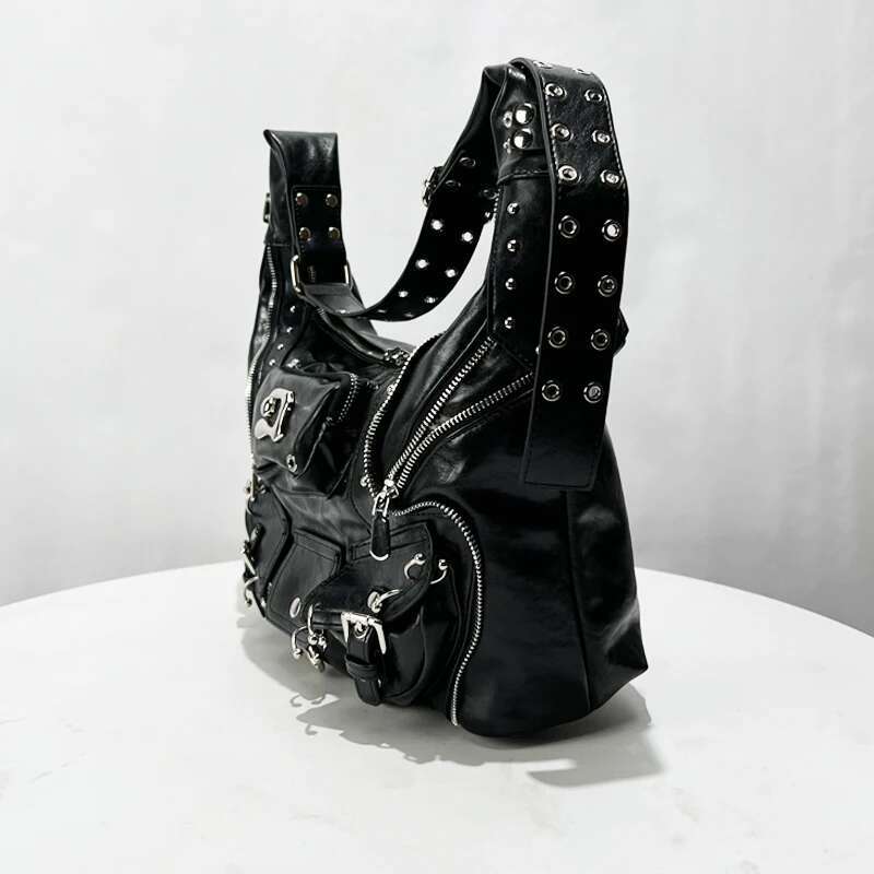 Moto & Bike Rivet Multiple Pockets Bags For Women Designer Handbags And Purses 2025 New In Vintage PU Underarm Shoulder