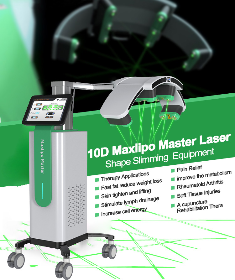 10D Laser Weight Loss Slimming Machine 10D 532 635 Green Light Max Lipo Laser for Master Pain Relief Beauty Personal Care