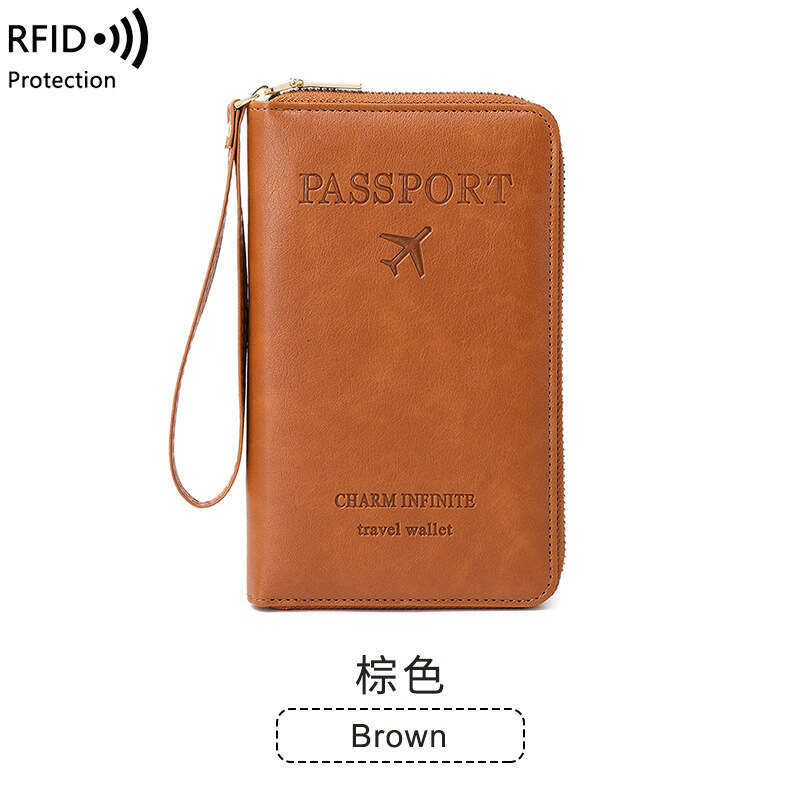 Cross-Border New RFID Long Holder Ticket Storage Document Multi-Functional Travel Zipper Passport Bag
