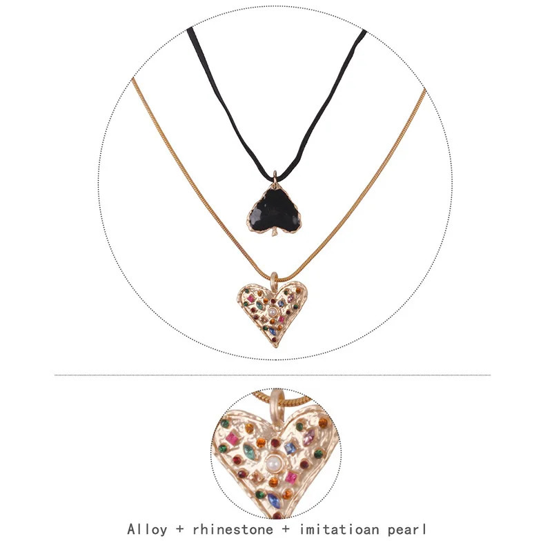 KMVEXO 2025 Fashion Big Love Heart Collar Choker Necklaces For Women Vintage Statement Pendant Necklaces Wedding Party Gifts 251031