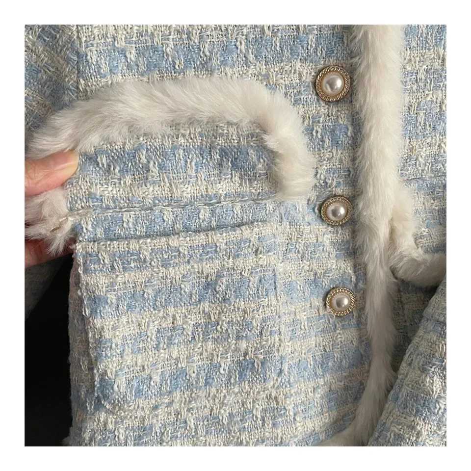 Childrens Clothing Sets Tweed Scented Suit Fleece Coat Pleated Skirt 2pcs Sets Baby Girl Clothes Kids Clothes 2 To 7 Years Y251105