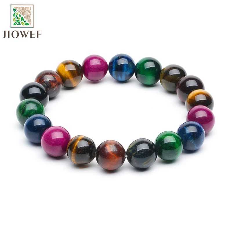 Mixed Color Tiger Eyes Made of Real Natural Stone Beads Body-Purifying Geniune for Women Pulsera 6/8/10/12mm C251105