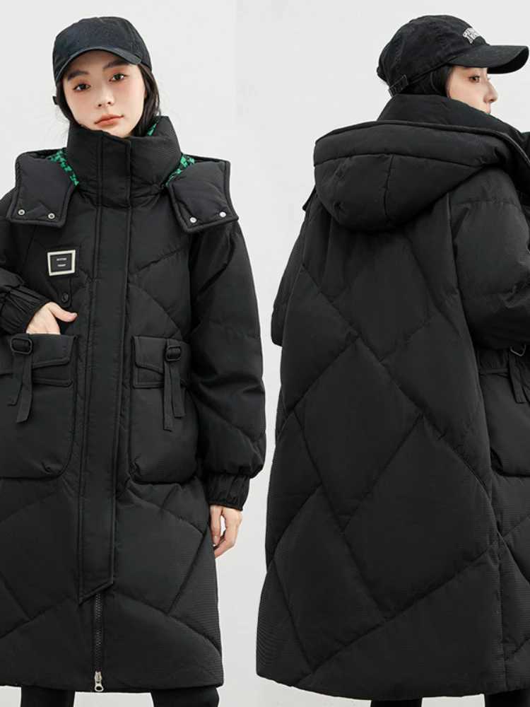 Cotton Jacket for Women New Autumn Winter Mid-length Down Cotton Jacket Womens Coat Hooded Heated Thick Parkas OuterwearT251105