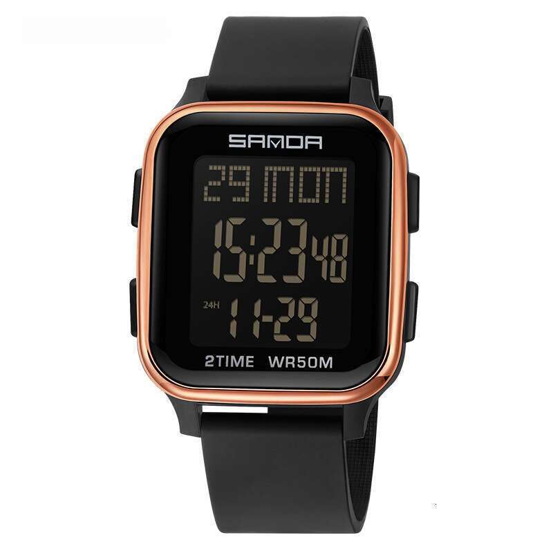 DHwatches Sanda Hot-Selling Fashionable Multifunctional Square Men's Student Outdoor Sports Waterproof Electronic Watch