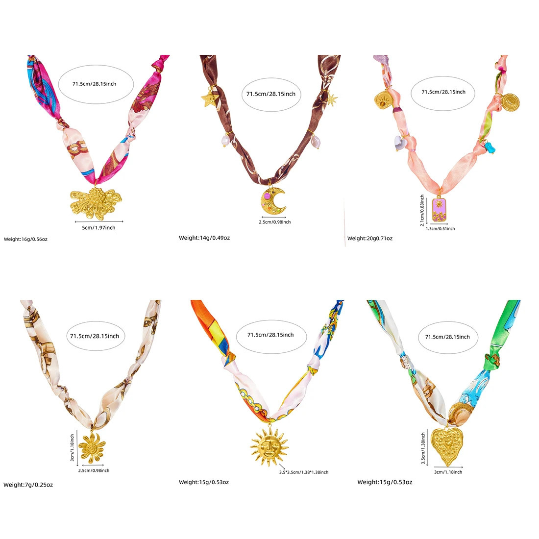 LAMENGLY 316L Stainless Steel Multicolour Ribbon Sun Moon Heart Flower Pendant Necklace Women Personalized Trend Neck Chain Gift 251031