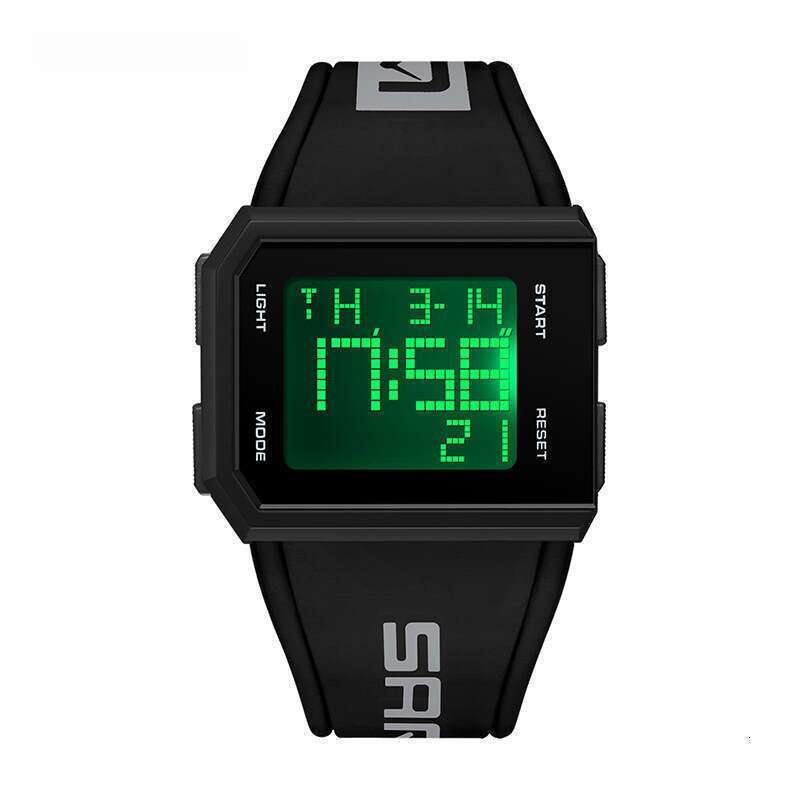 DHwatches Sanda Square Watch Men and Women, Single Display Luminous Electronic Watch, Multifunctional Personality Wristwatch for Teenagers