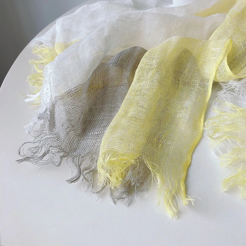 Spring Summer Elegant Linen Scarves Hijab Cool Scarves Scarf Women Outdoor Camp Scarfs 250403