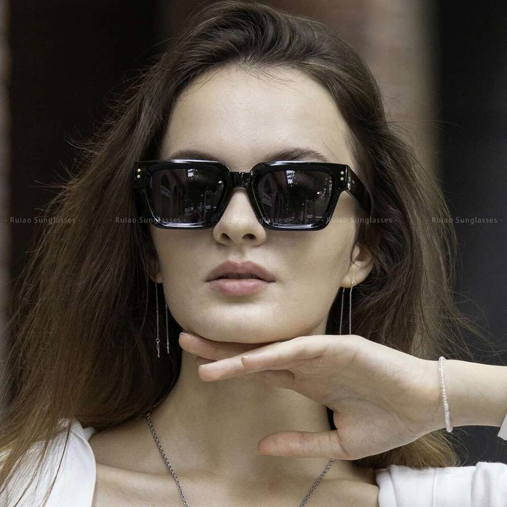 Ruiao 2024 Whole Premium Shades Designer Black Brand Sunglasses Mens Square Sun Glasses For Women
