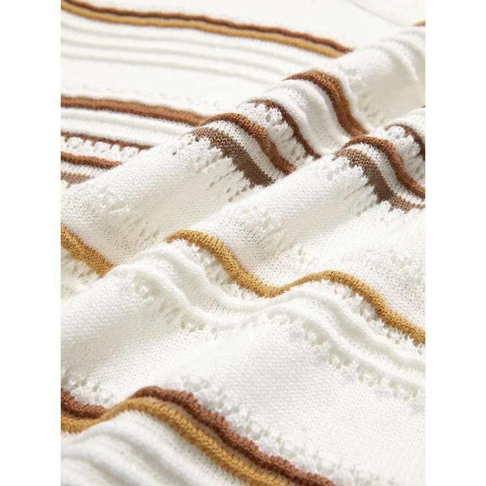 Wool Sweaters For Women Striped Color Contrast Jacquard Long-Sleeve Autumn New Classic O-Neck Tops