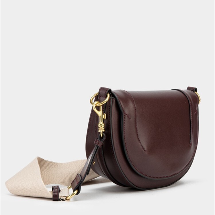 Spanish Cross-Border Women's New Saddle Magnetic Clasp Flap Stitching Decor Handbag Shoulder Crossbody Bag for Women