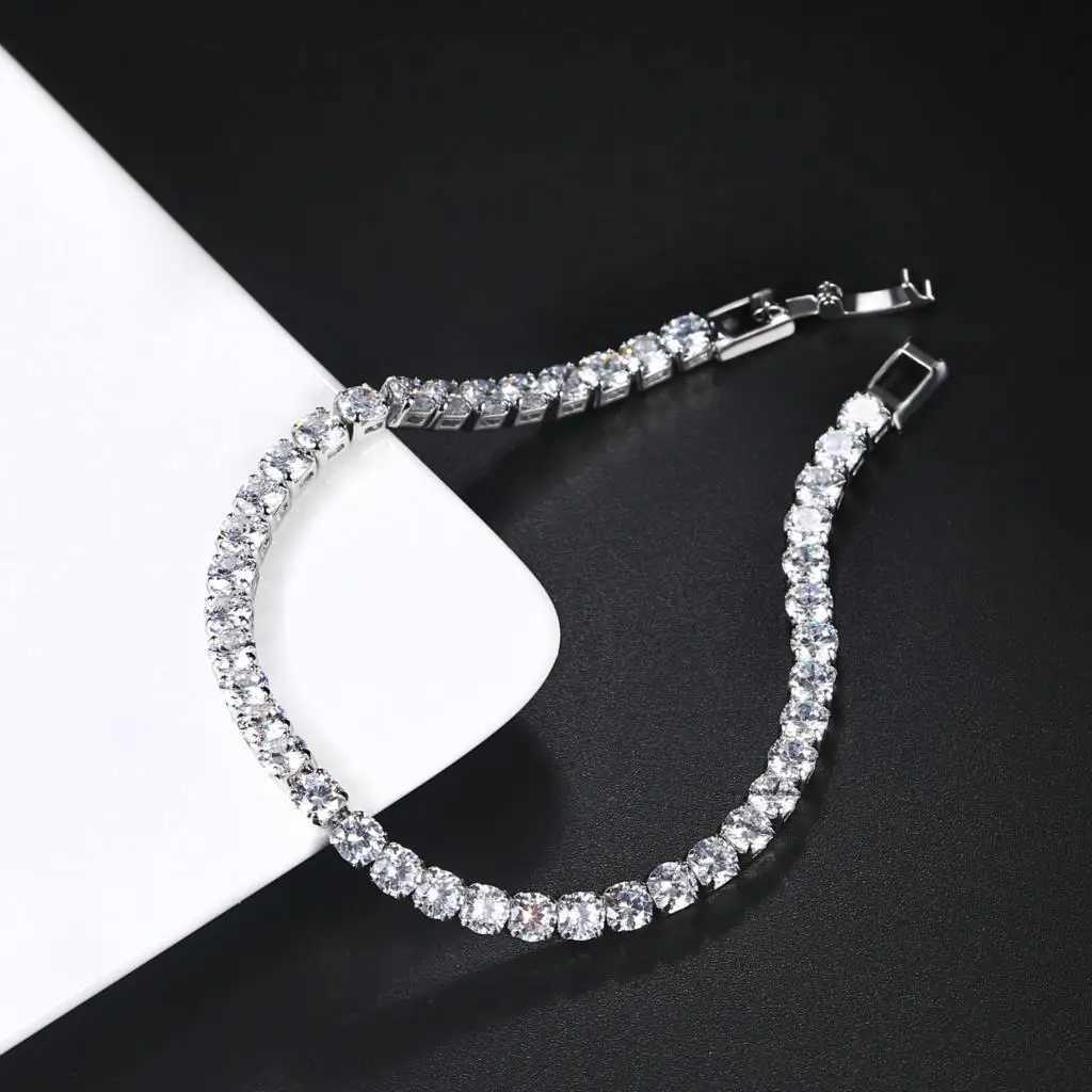 Hip Hop Iced Out 3/4/5mm Crystal Tennis Bracelet for Men Homme Punk Zirconia Womens Chain on Hand Streetwear Trendy JewelryXJ251105