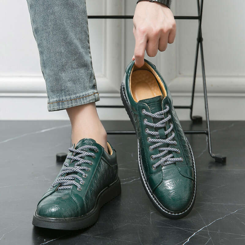 Large Casual Leather 47 Business Lace up Flat Bottom Men's Daily Single Fashion Shoes Men