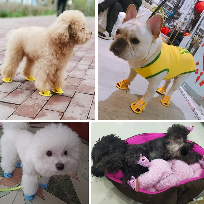 Summer Dog Shoes For Small Dogs Non-slip Breathable Reflective Sandals Pet Socks Sneakers Puppy Chihuahua Yorkie Outdoor Boots 250402