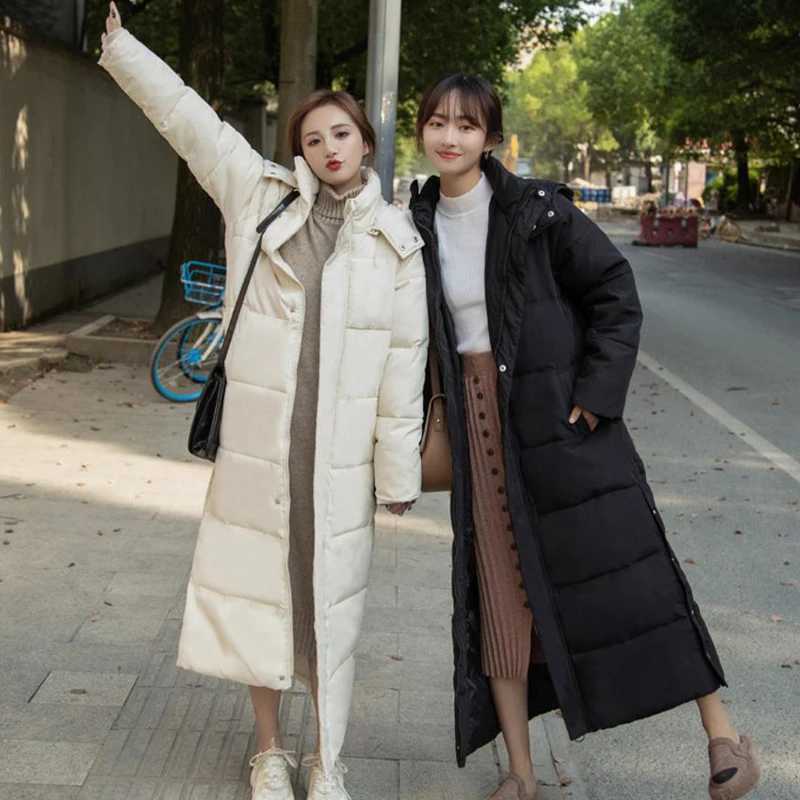 LONG Thick down Sustans parka women with hood down jacket winterr coat cultivate morality fashion eiderdown hoodie with thickT251105