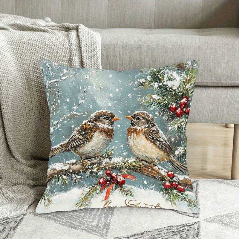 Christmas-themed 2D Flat-Printed PillowcaseSuitable for sofa car bedroom decorative cushion cover pillow cover Y251105