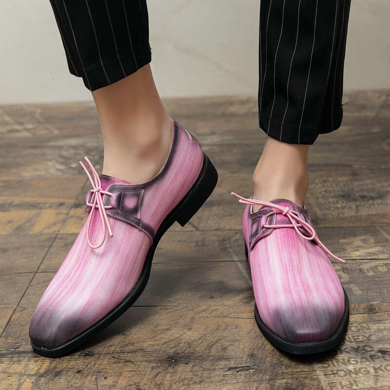 Large sizes 38-48, gradient color shoes, men's casual trend, personalized small leather shoes