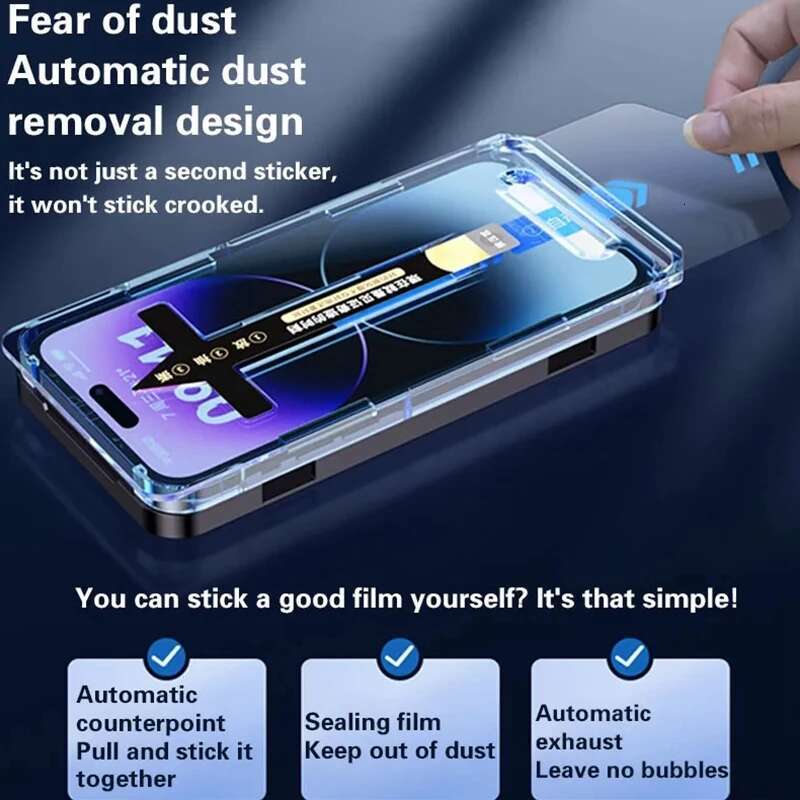 1-2PCS Premium Tempered For iPhone 15 Plus 16 Pro Max Easy Installation Glass Dust Free Screen Protector