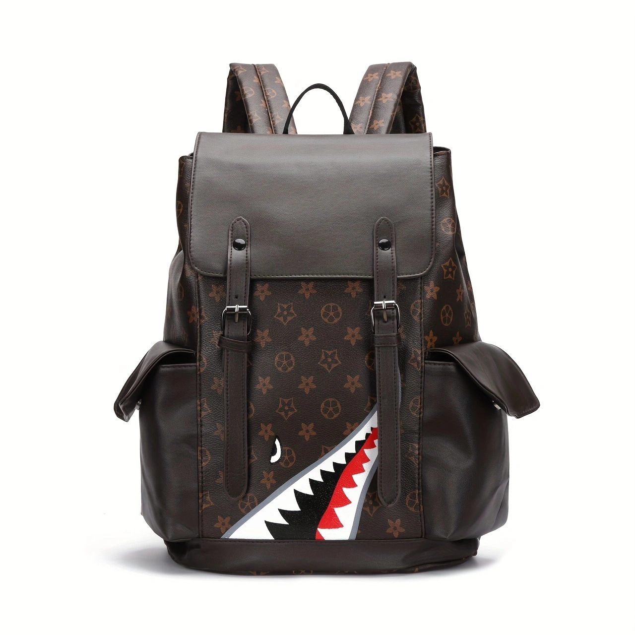 Free Shipping New High Quality Printed Business Backpack Large Capacity Unisex Trendy Backpack Travel Bag Computer Bag Brown Black