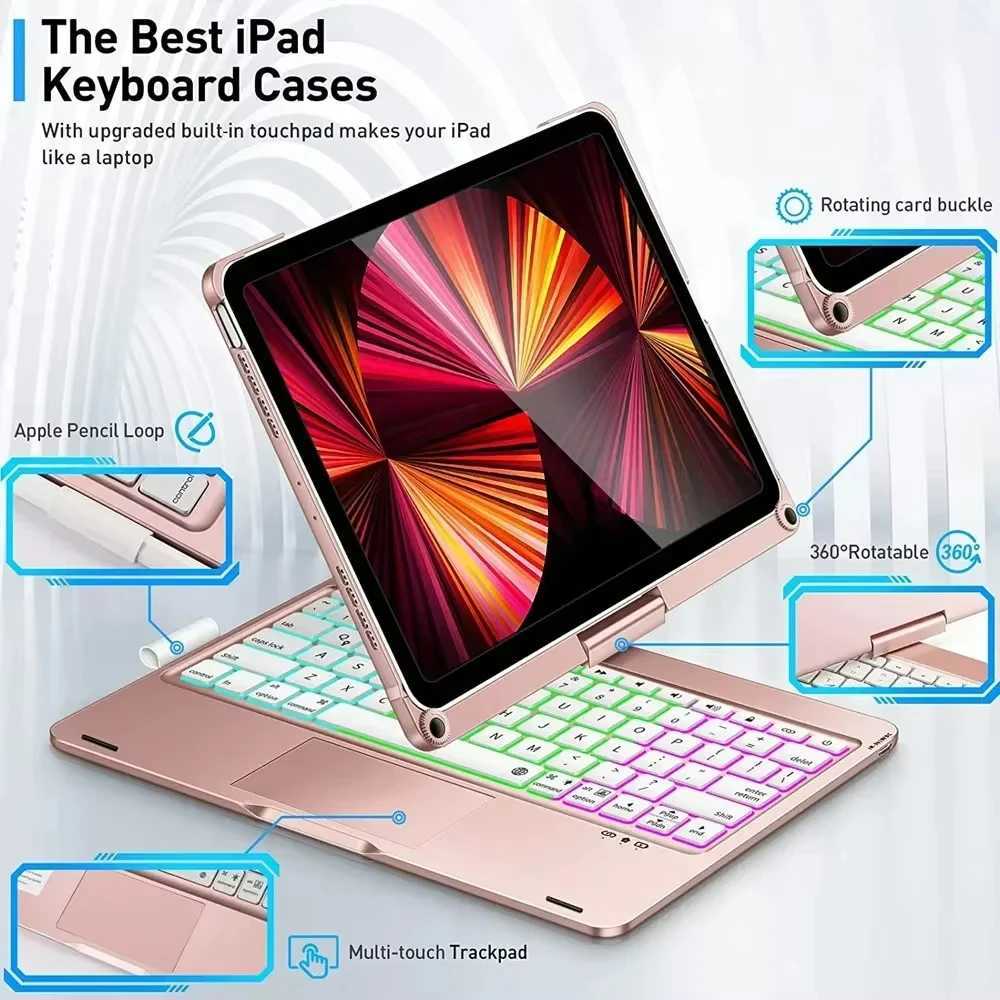 New Magic Keyboard For iPad 11th Generation 2025 A16 Keyboard Case For iPad Air 7 11 13 inch 2025 M3 360 Degree Flip Backlit H251105