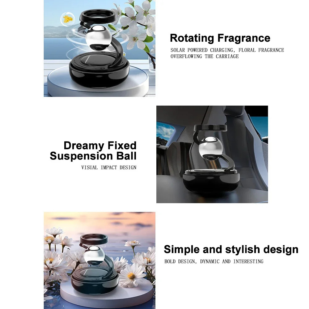 Solar Car Air Freshener Interstellar Levitation Rotating Auto Flavoring Car Perfume Deodorant Diffuser Interiors Accessories 251104