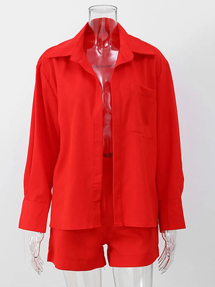 Womens white cotton linen single chest shirt high waisted shorts set fashionable and breathable 2-piece set spring womens clothing 250402