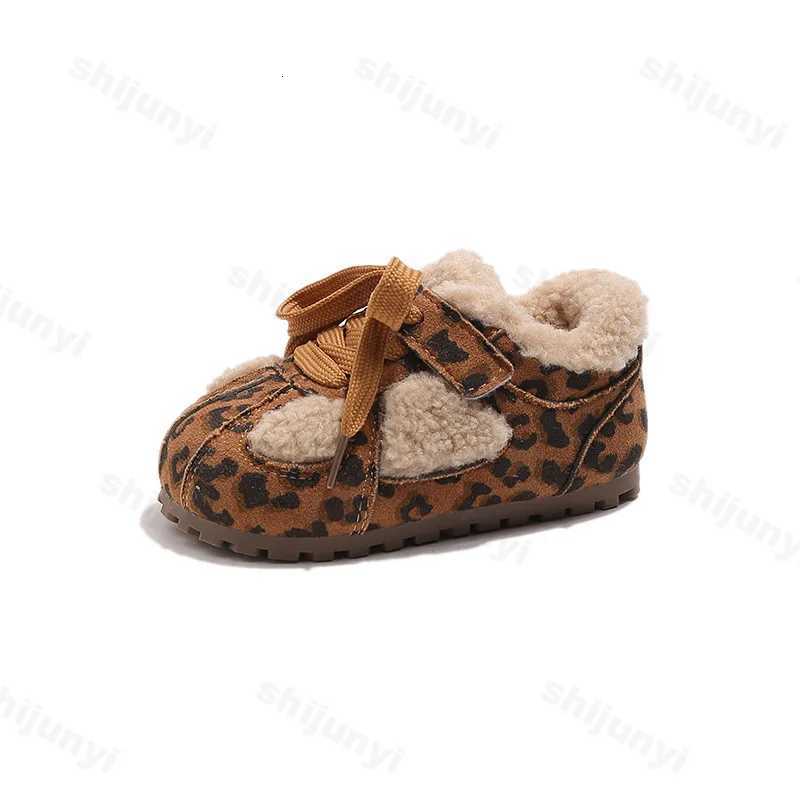 Children Cotton Shoes Leopard Print 2025 Winter New Boys Girls Retro Sports Shoes Kids Toddler Non-Slip Comfortable Casual ShoesT251105