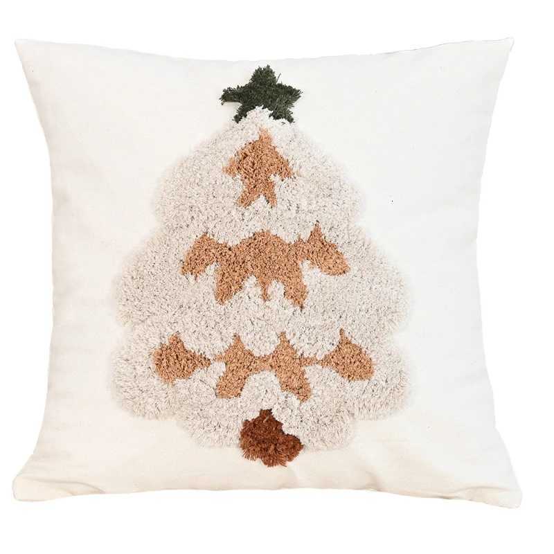 45x45CM Christmas Tree Throw Pillow Cover Nordic Embroidery Stamping Waist Cushion Cover Decor Home Decorative Pillowcase Y251105