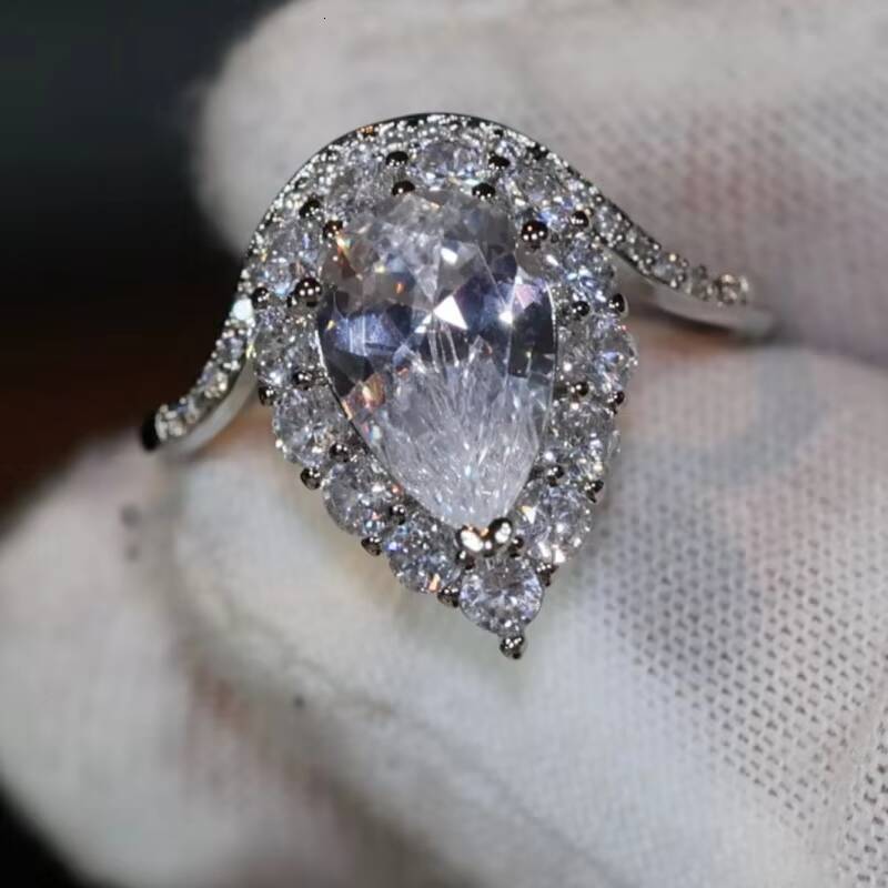 Custom GRA Vvs Moissanite 10K 14K 18K Solid Gold Emerald Radiant Oval Pear Cut Engagement 925 Silver Diamond Ring Women Men