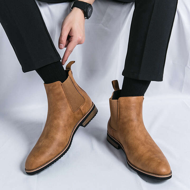 Chelsea plus size 45 46 mid top 2023 autumn/winter men's British Martin boots