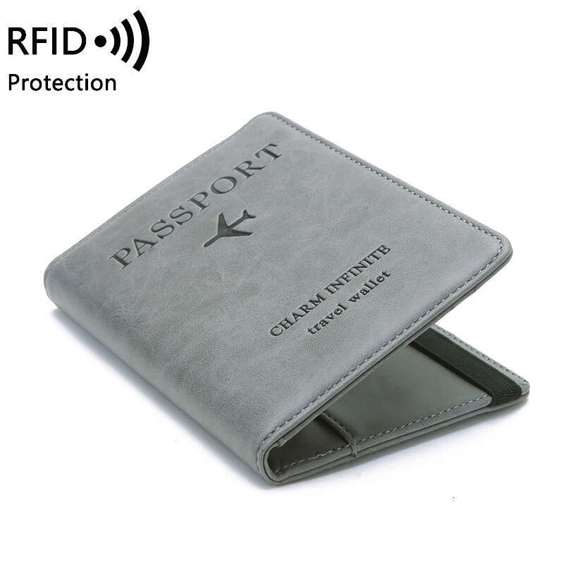 Cross-Border RFID Anti-Theft Holder PU Leather Case Simple Fashion Multi-Functional Document Bag Travel Passport Cover