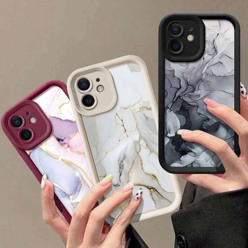 Colorful Marble Case For iPhone 16 14 Max 13 12 Pro 11 15 Plus X XS XR 7 8 Candy Color Silicone Soft Phone Cover Fundas